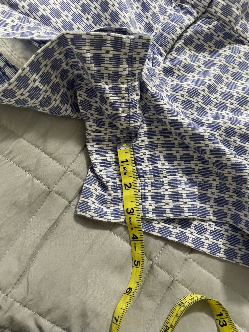 LOFT Blue & White Geometric High-Waist Shorts - Picture 5 of 5
